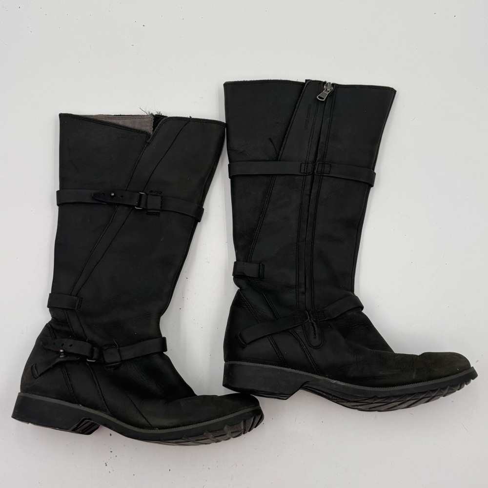 Teva Women’s 7 Black Leather De la Vina Tall Knee High Boots